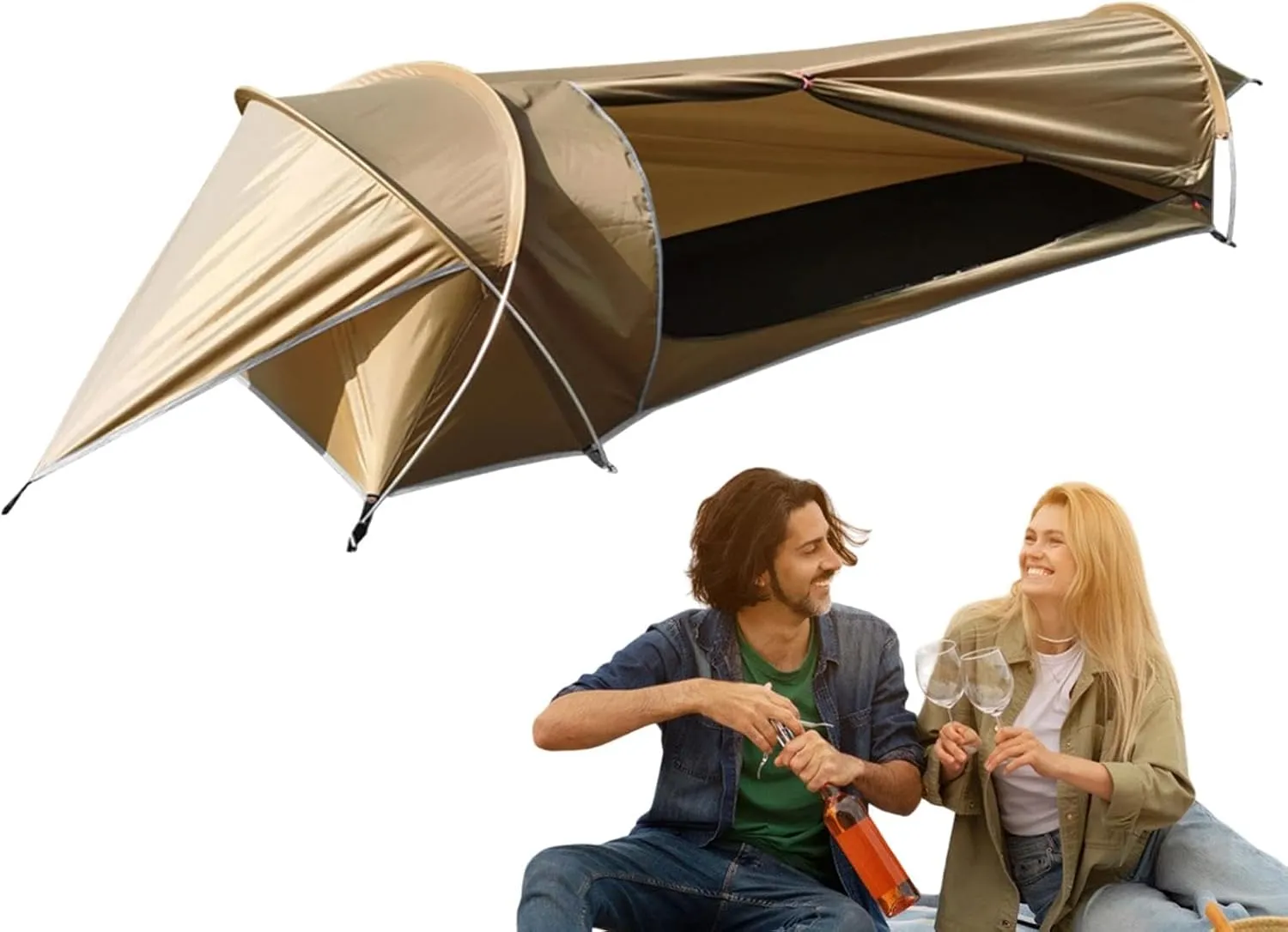 Hunting Backpacking Tents, 230x76x66cm Backpack Tent 1 Person, Lightweight Waterproof Camping Hiking Tent, Portable Small Backpacking Shelter for Beach