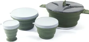 HXBER Folding Pot Set Portable Cooking Set Collapsible Cookware Set Outdoor Camping Cookware Set Compact