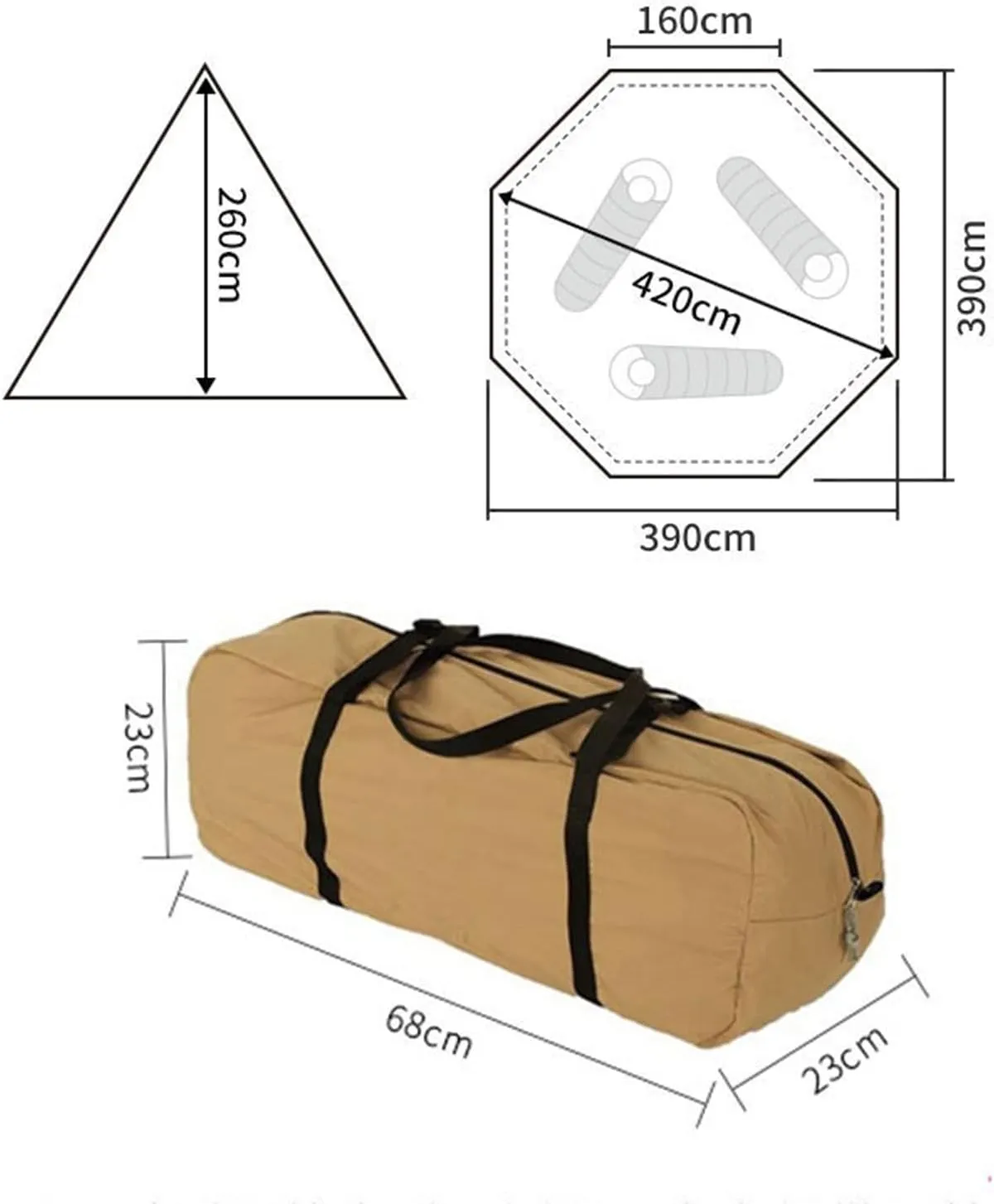 Ice Fishing Shelter 3-4 Person, Portable Insulated Ice Fishing Tent with Stove Jack, Waterproof Ice Fishing Shanty 2 Doors 4 for Ice Fishing Winter Camping