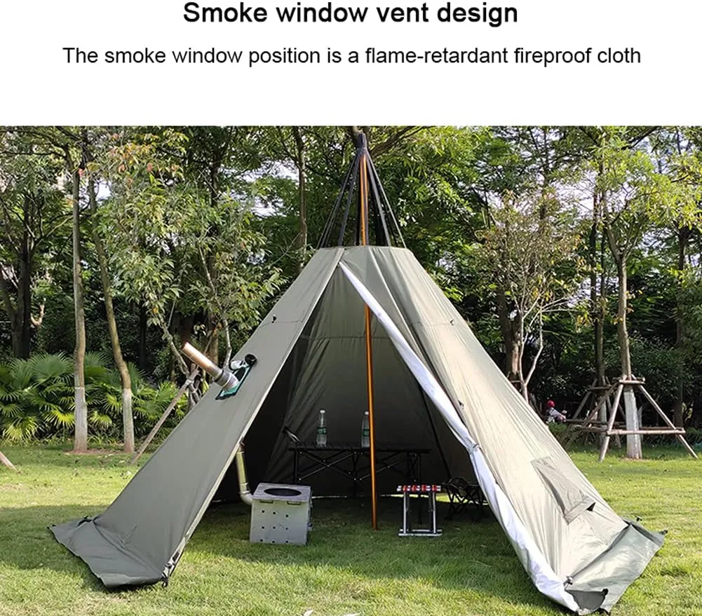 Ice Fishing Shelter, 3-4 Person, Portable Insulated Tent with Stove Jack, Waterproof & Windproof, 4 Season, 2 Doors, 4 Ice Fishing Winter Camping