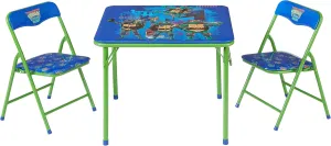 Idea Nuova Teenage Mutant Ninja Turtles 3 Piece Children's Activity Square Table and 2 Folding Chairs Set, Ages 3 