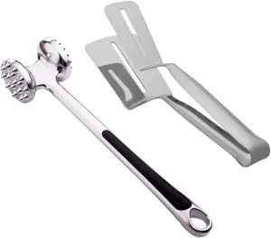 IMIKEYA 2pcs Stainless Steel Loose Meat Hammer Meat Pounder Blade Tenderizer Steak Hammer