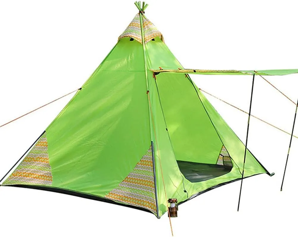 Indian Tent Outdoor Family Camping Tent 3-4 People Tribal Style Pyramid Tent Indoor Children's Tent