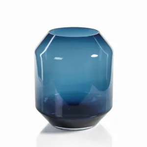 Indigo Blue Glass Hurricane Lantern