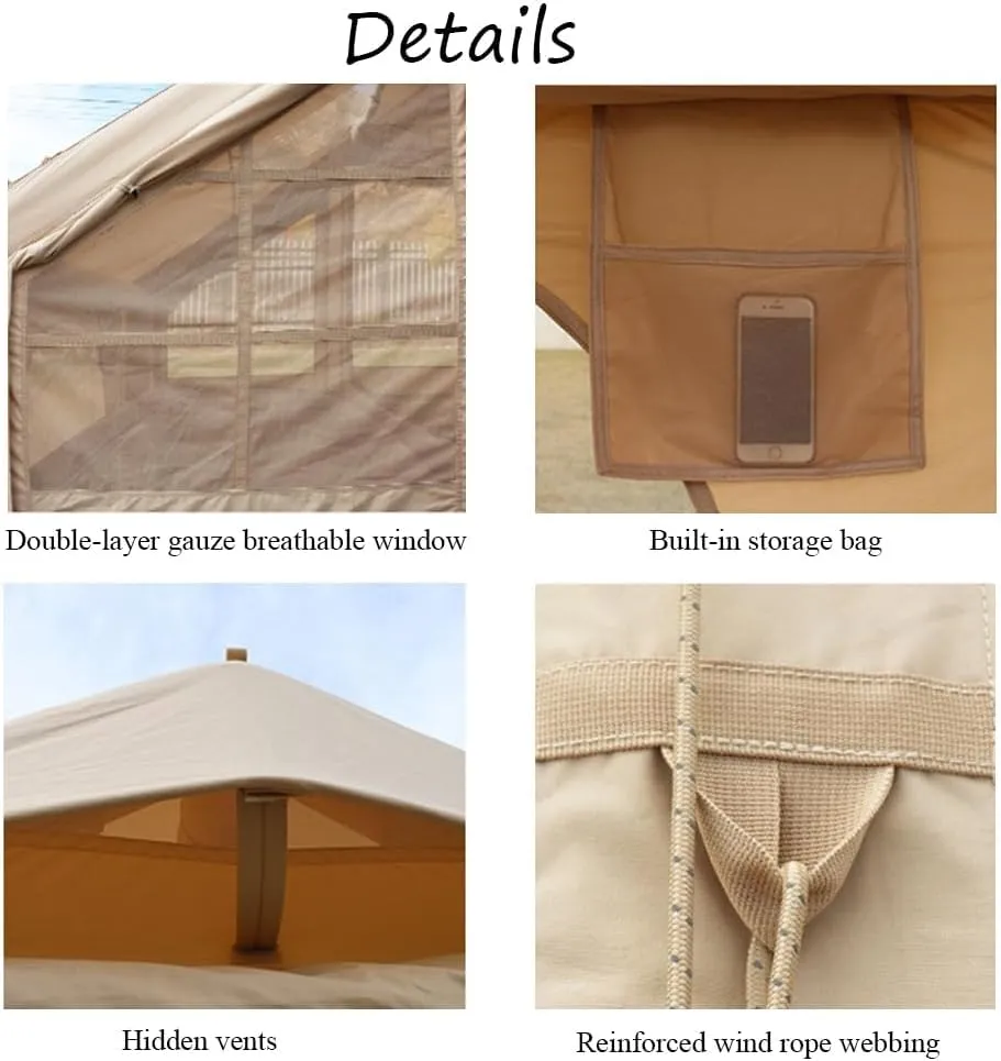 Inflatable Tent with Pump,Family Tent for 4-6 Persons with Stove Jack Hole,4 Season 3000mm Waterproof Windproof Large Air Tent Pop-Up Tents,Quick to Set up