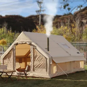 Inflatable Tent with Pump,Family Tent for 4-6 Persons with Stove Jack Hole,4 Season 3000mm Waterproof Windproof Large Air Tent Pop-Up Tents,Quick to Set up