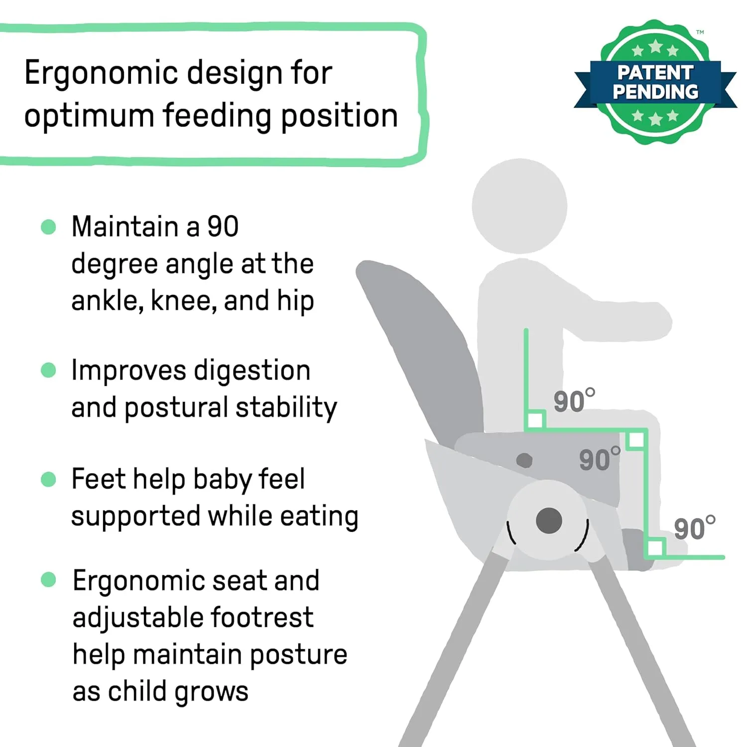 Ingenuity Proper Positioner Create Up Baby High Chair, 9 Modes of Use, Toddler Tower, Table and Chair, Foldable, Adjustable Footrest, 90 Degree Posture Aids Digestion, Ages 0-5 Years - Wesley