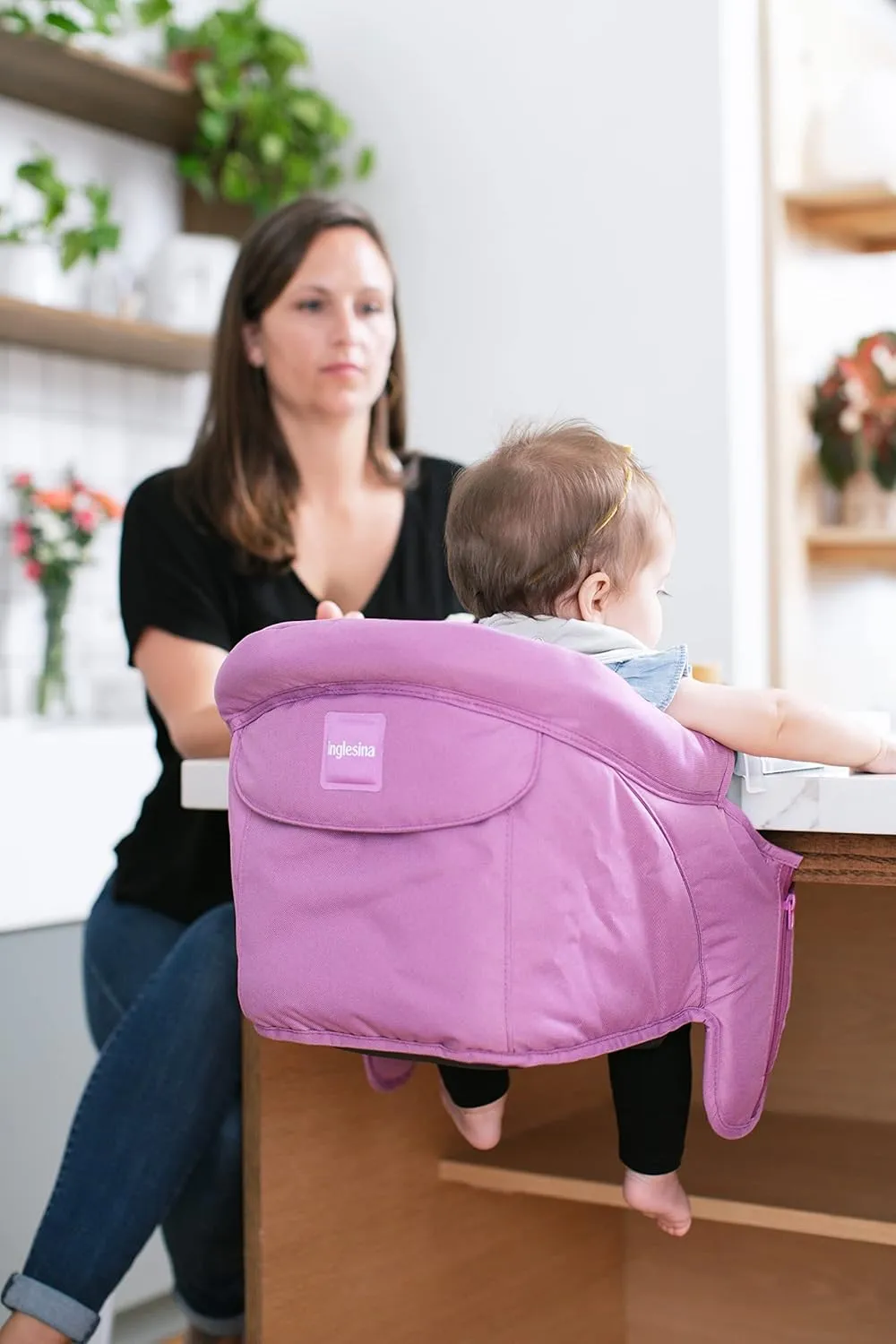 Inglesina Fast Table Chair - Award-Winning Convenient Baby High Chair - Use at Most Tables or Restaurants Without Leaving Scratches (Fuchsia Pink), 14x17x11 Inch (Pack of 1) (AY90F6FUXUS/D)