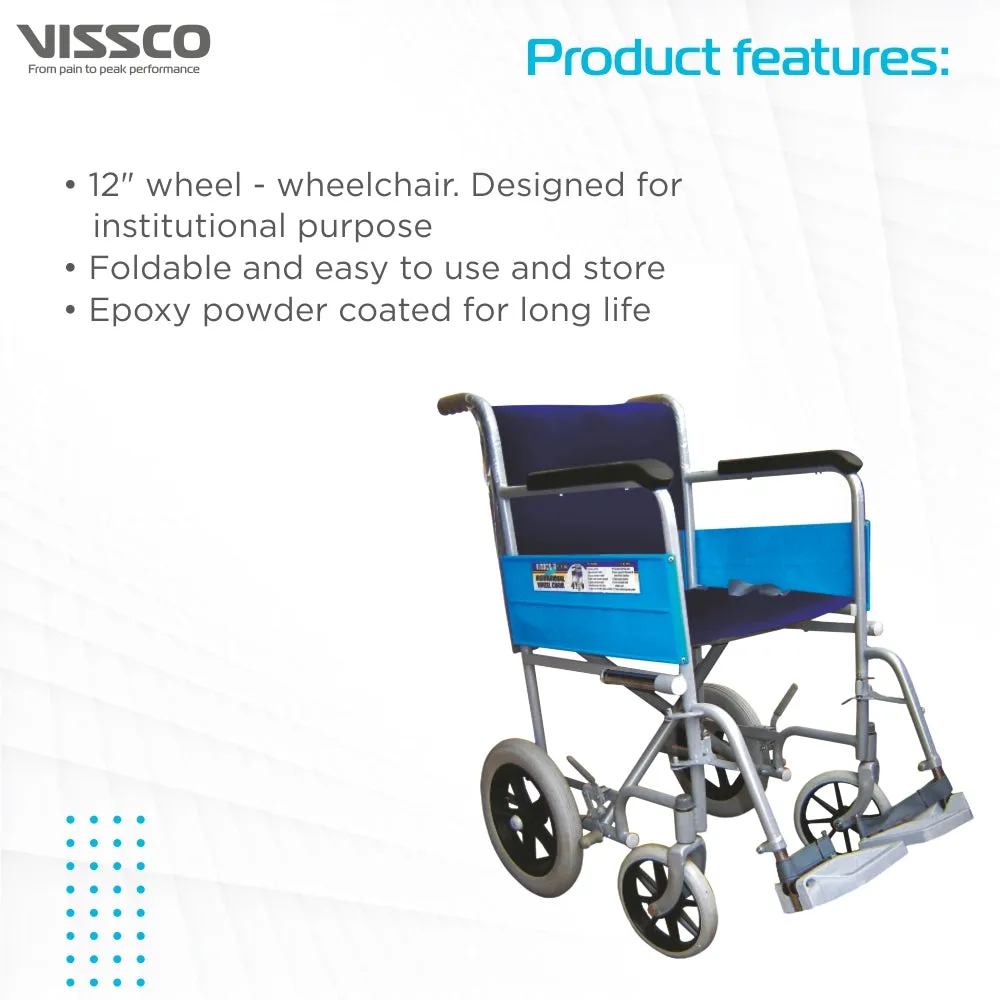 Institutional Wheel Chair with 300mm Rear Wheel