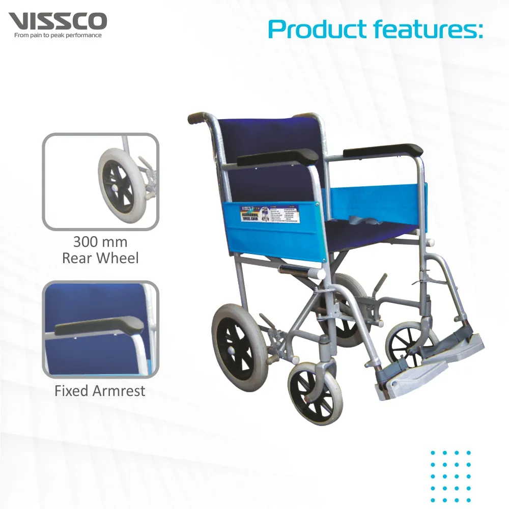 Institutional Wheel Chair with 300mm Rear Wheel