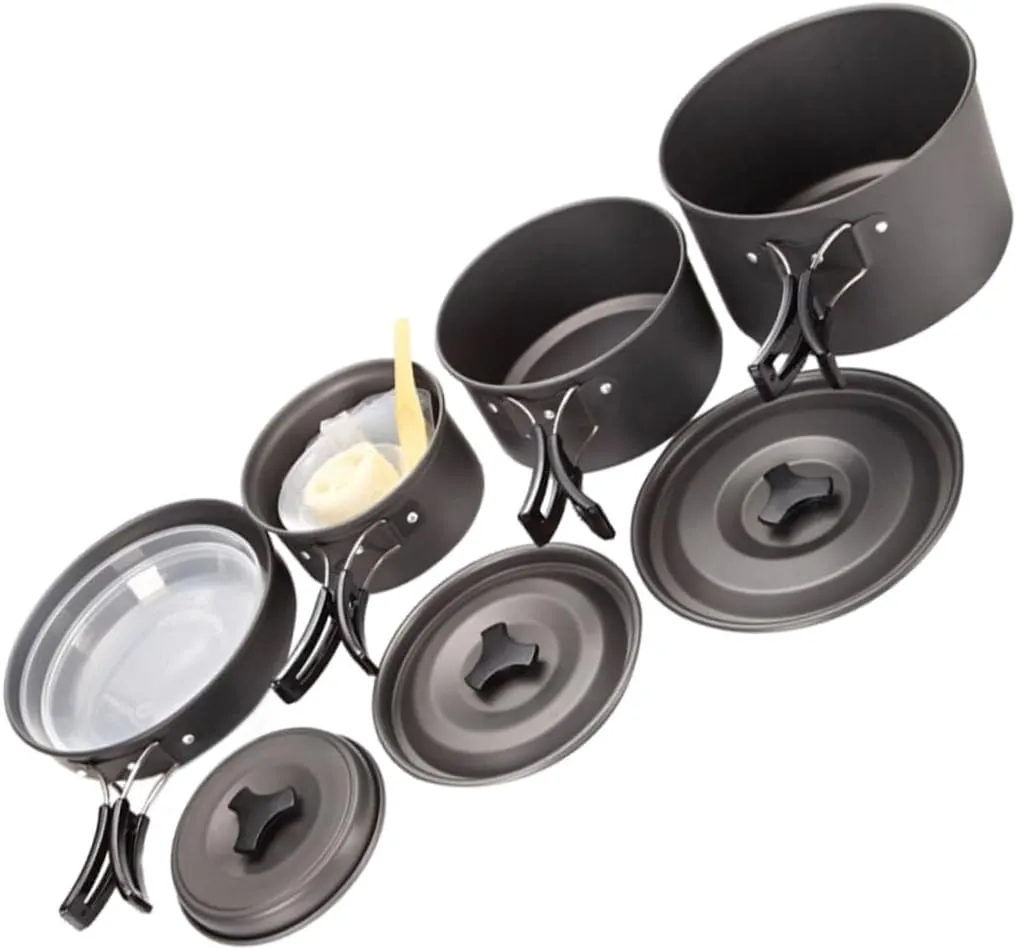 Insulated Portable Pot Set Camping Cookware Utensils Picnic Cooking Set for Outdoor Activities