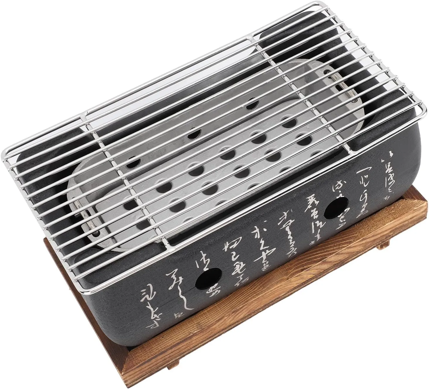 Japanese Grill, Japanese BBQ Grill Food Charcoal Stove Quick Heating Aluminium Alloy Wire Base for Camping Yakiniku Style BBQ (M)
