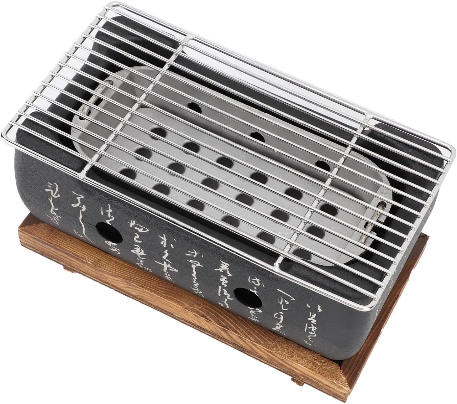 Japanese Grill, Japanese BBQ Grill Food Charcoal Stove Quick Heating Aluminium Alloy Wire Base for Camping Yakiniku Style BBQ (M)