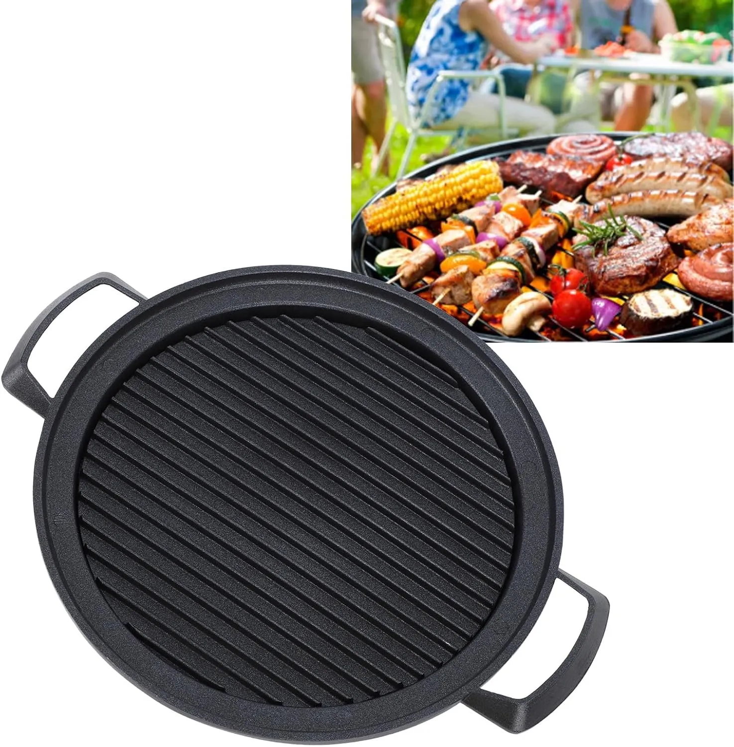 Japanese Mini Hibachi Grill Aluminum Alloy Portable Charcoal Grill for Family Camping (Large Circle)