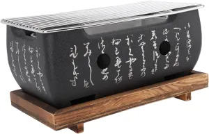 Japanese Style BBQ Grill Stove, Charcoal Barbecue for Camping, Rapid Heating Aluminium Alloy Wire Grill Base, Portable Outdoor Cooking Tool (M)
