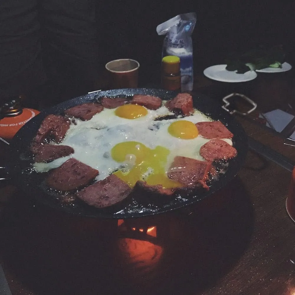 JSEIAJB Outdoor Grilling Pan Picnic Portable Non-Stick Baking Pan BBQ Camping Picnic Frying Pan Bakeware