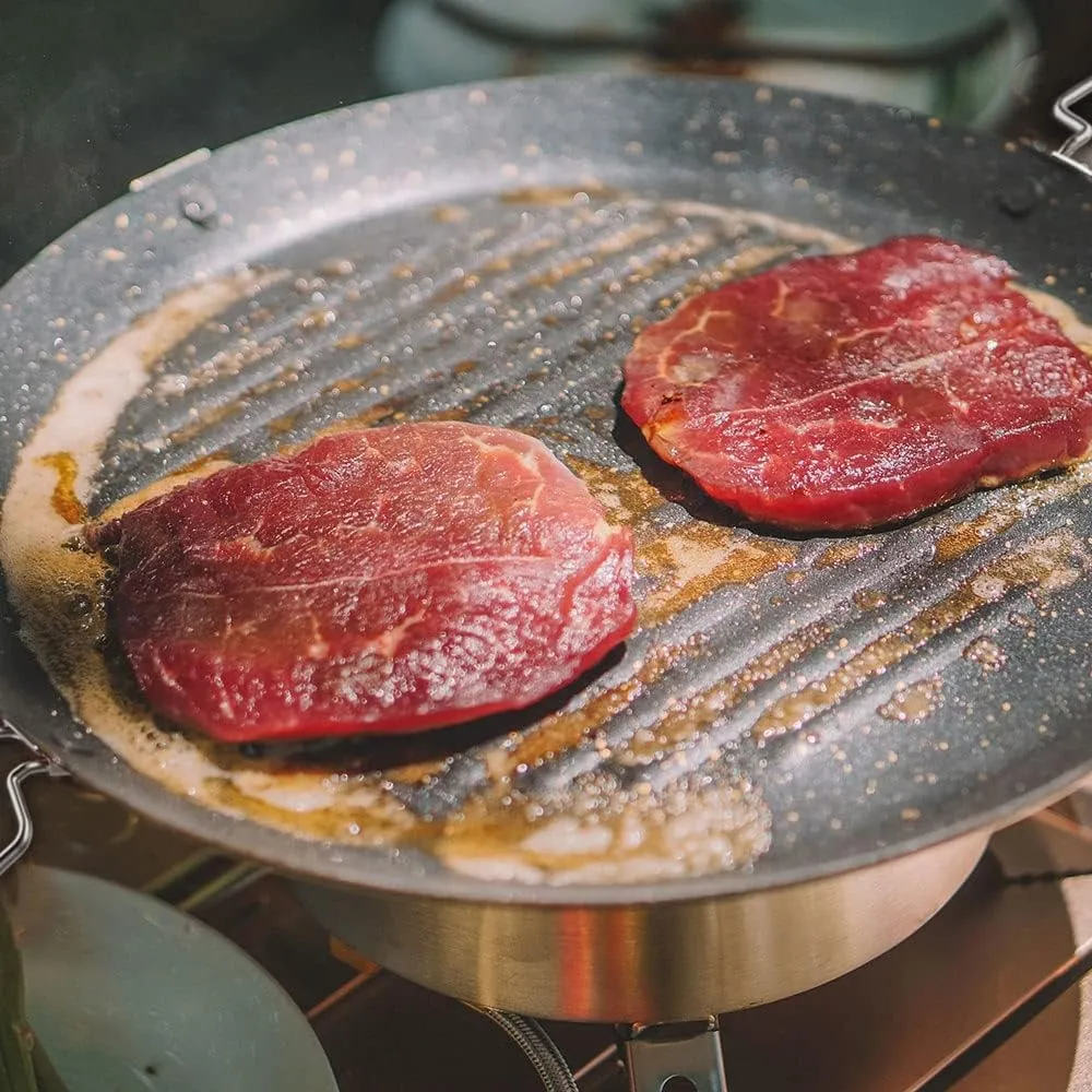 JSEIAJB Outdoor Grilling Pan Picnic Portable Non-Stick Baking Pan BBQ Camping Picnic Frying Pan Bakeware