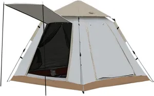 JSWHYBD Adult Automatic Pop Up Camping Tent Portable Quick Open Hiking Tent Outdoor Tent Camping Tent 5-8 Person Park Tent Camping Complete Set Indoor Tent Backpacking 210 * 210 * 145cm Ricecolor