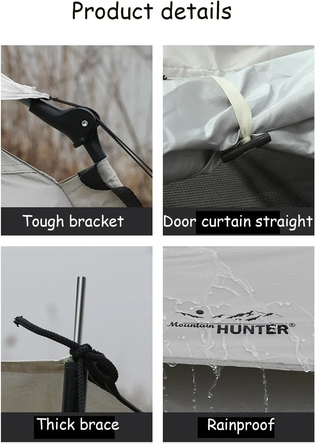 JSWHYBD Adult Automatic Pop Up Camping Tent Portable Quick Open Hiking Tent Outdoor Tent Camping Tent 5-8 Person Park Tent Camping Complete Set Indoor Tent Backpacking 210 * 210 * 145cm Ricecolor