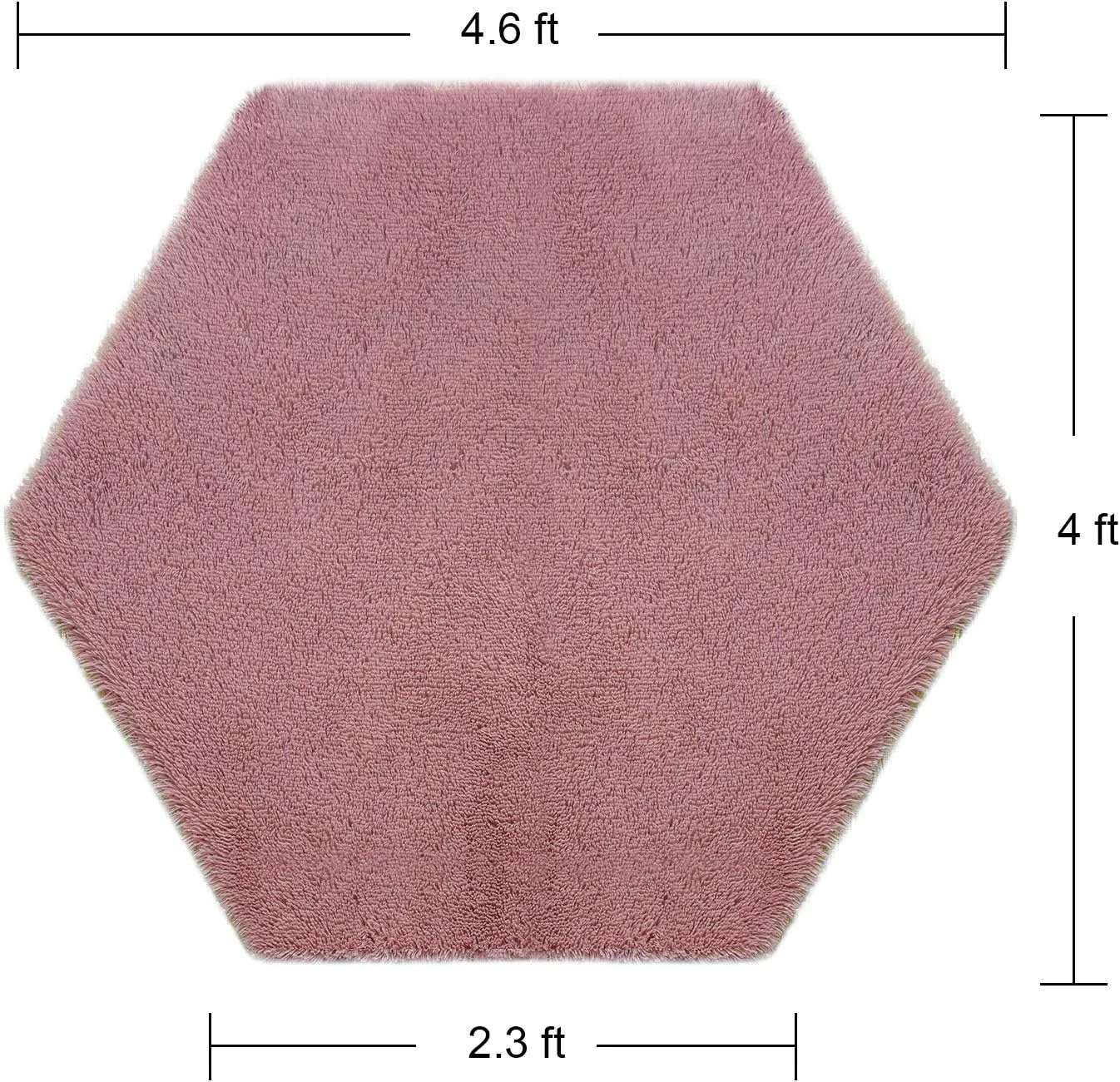 junovo Ultra Soft Rug for Nursery Children Room Baby Room Home Decor Dormitory Hexagon Carpet for Playhouse Princess Tent Kids Play Castle, Diameter 4.6 ft, Blush