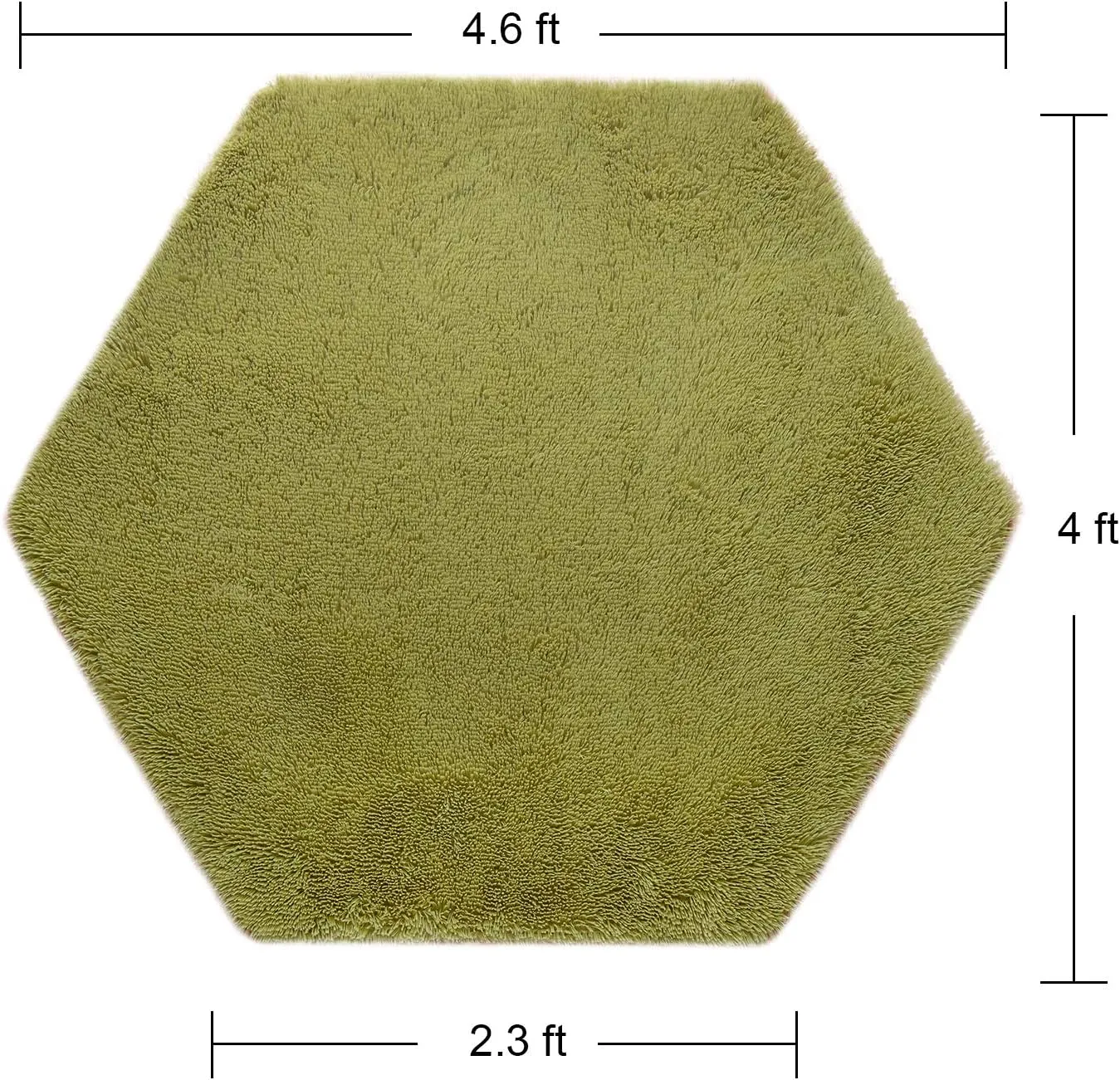junovo Ultra Soft Rug for Nursery Children Room Baby Room Home Decor Dormitory Hexagon Carpet for Playhouse Princess Tent Kids Play Castle, Diameter 4.6 ft, Green