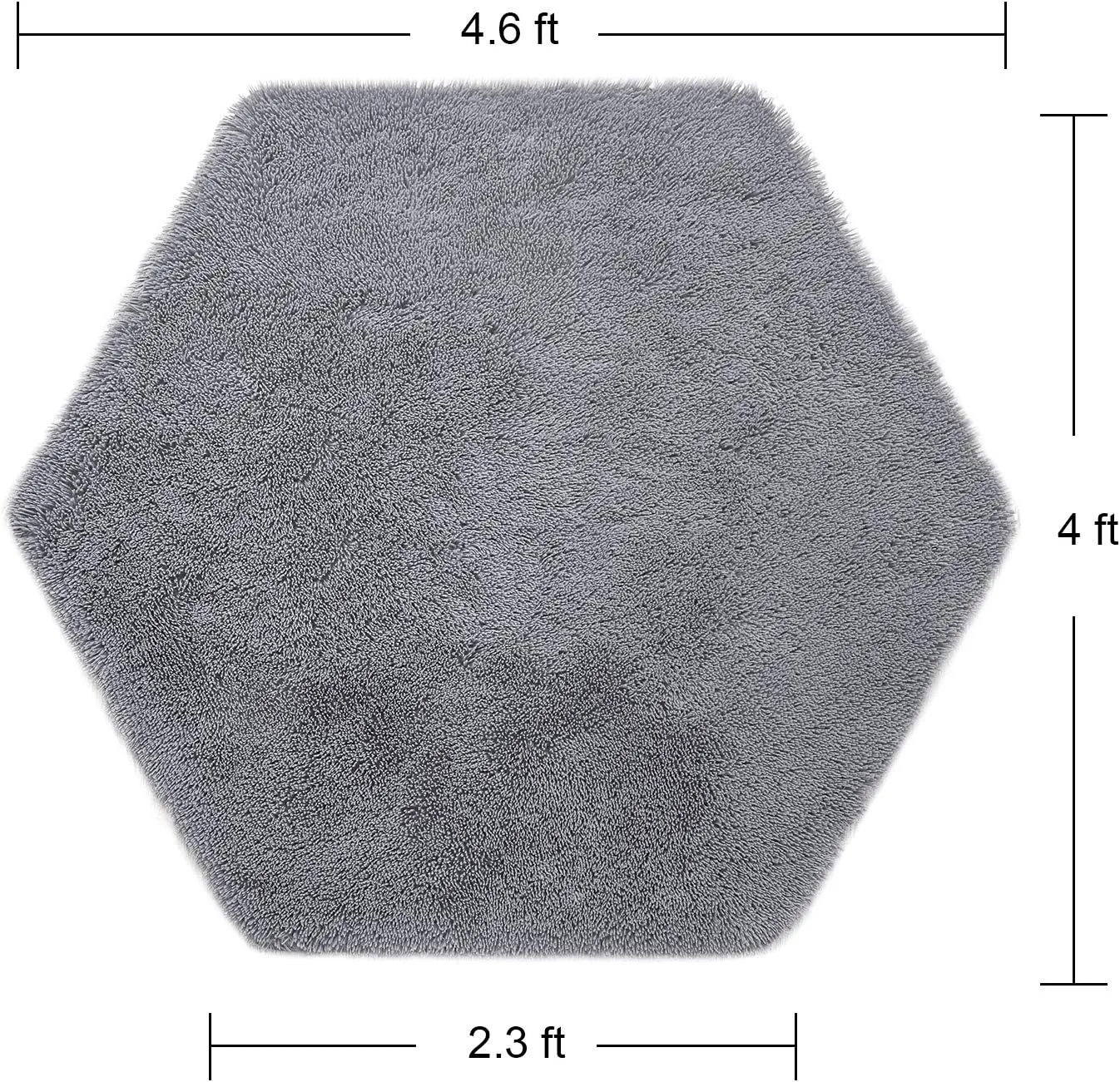 junovo Ultra Soft Rug for Nursery Children Room Baby Room Home Decor Dormitory Hexagon Carpet for Playhouse Princess Tent Kids Play Castle, Diameter 4.6 ft, Grey