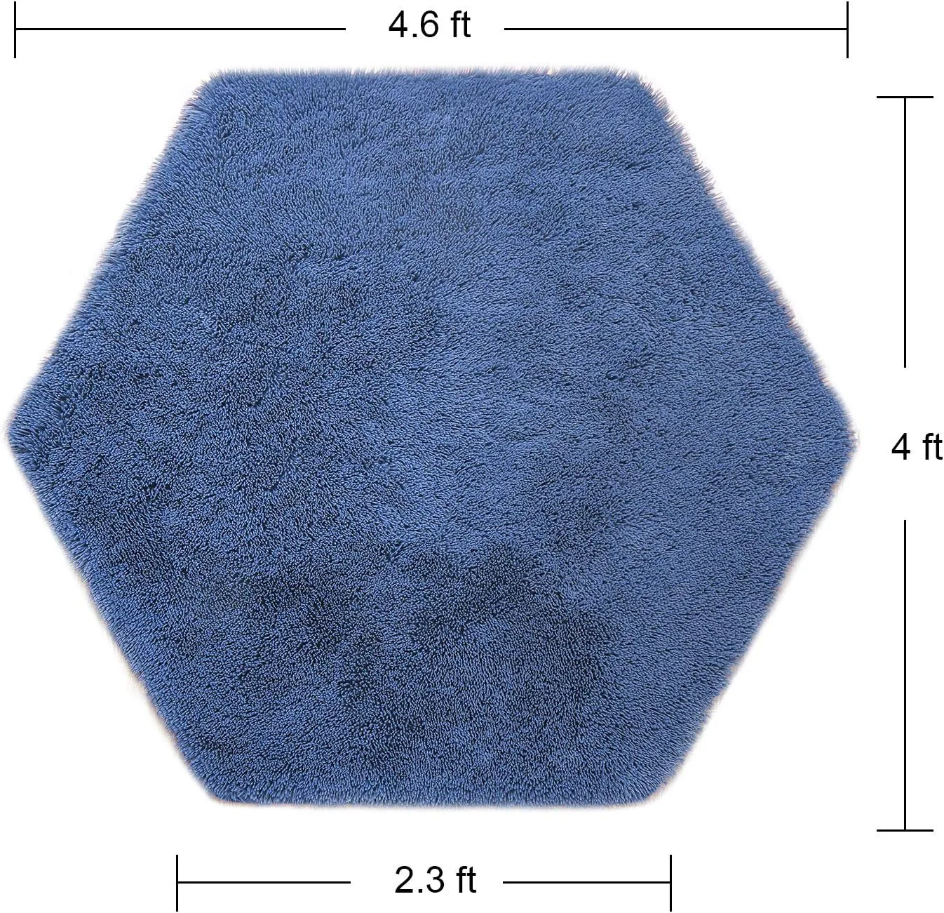 junovo Ultra Soft Rug for Nursery Children Room Baby Room Home Decor Dormitory Hexagon Carpet for Playhouse Princess Tent Kids Play Castle, Diameter 4.6 ft, Navy Blue