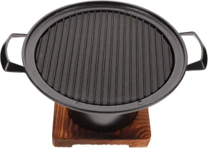 KESYOO 1 Set Mini Rotisserie Camping Grills Furnace Hibachi Grills Pan Outdoor Indoor Smokeless Barbecue Cookware Non Camping Plate Mini Grill Rack Cooking Oven Home Aluminum Alloy Black