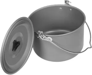 KESYOO Outdoor Camping Pot Holder Open Fire Cooking Equipment Camping Pots and Pans Camping Kettle for Open Fire Camping Frying Pan Camping Oven Campfire Pot Dark Aluminum Alloy