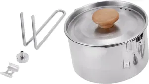 KESYOO Outdoor Kettle Camp Pots Portable Cooking Cookware Kettles Insulated Foldable Cooker Water Collapsible Travel Kettle Outdoor Noodles Pot Coffee Kettle Silver Stainless Steel