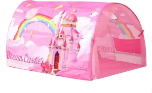 Kids Bed Tent Twin Beds -Cartoons Wonder Play Tents Boys Girls Ventilated Indoor Play Tent Children Promotes Independent Play, Stimulates Imagination Set-Up Playhouse (Castle