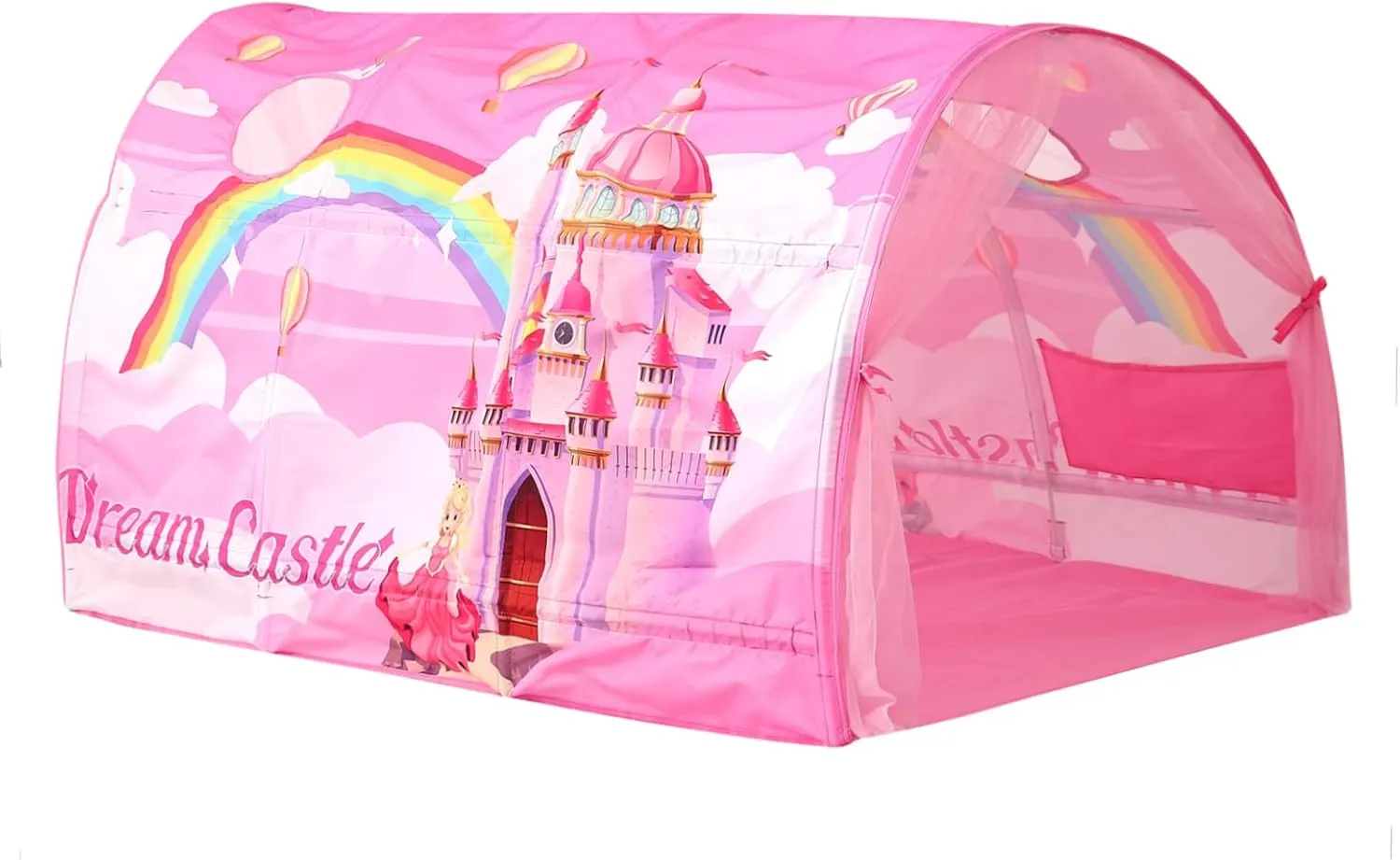 Kids Bed Tent Twin Beds -Cartoons Wonder Play Tents Boys Girls Ventilated Indoor Play Tent Children Promotes Independent Play, Stimulates Imagination Set-Up Playhouse (Castle