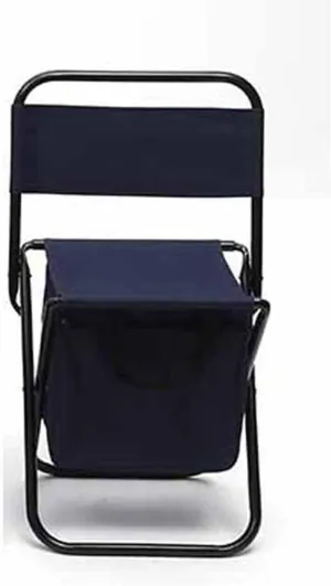 KIMISS Folding Chair Outdoor Cam Portable Folding Back Chair Fishing Leisure Chair with Bag Green (Dark Blue)