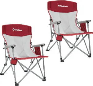 KingCamp Oversized Heavy Duty Outdoor Camp Lightweight Portable Lawn Chair Sturdy Steel Frame Supports 300 lbs with Cup Holder for Sports Fishing Picnic, one Size, Blue&Gray