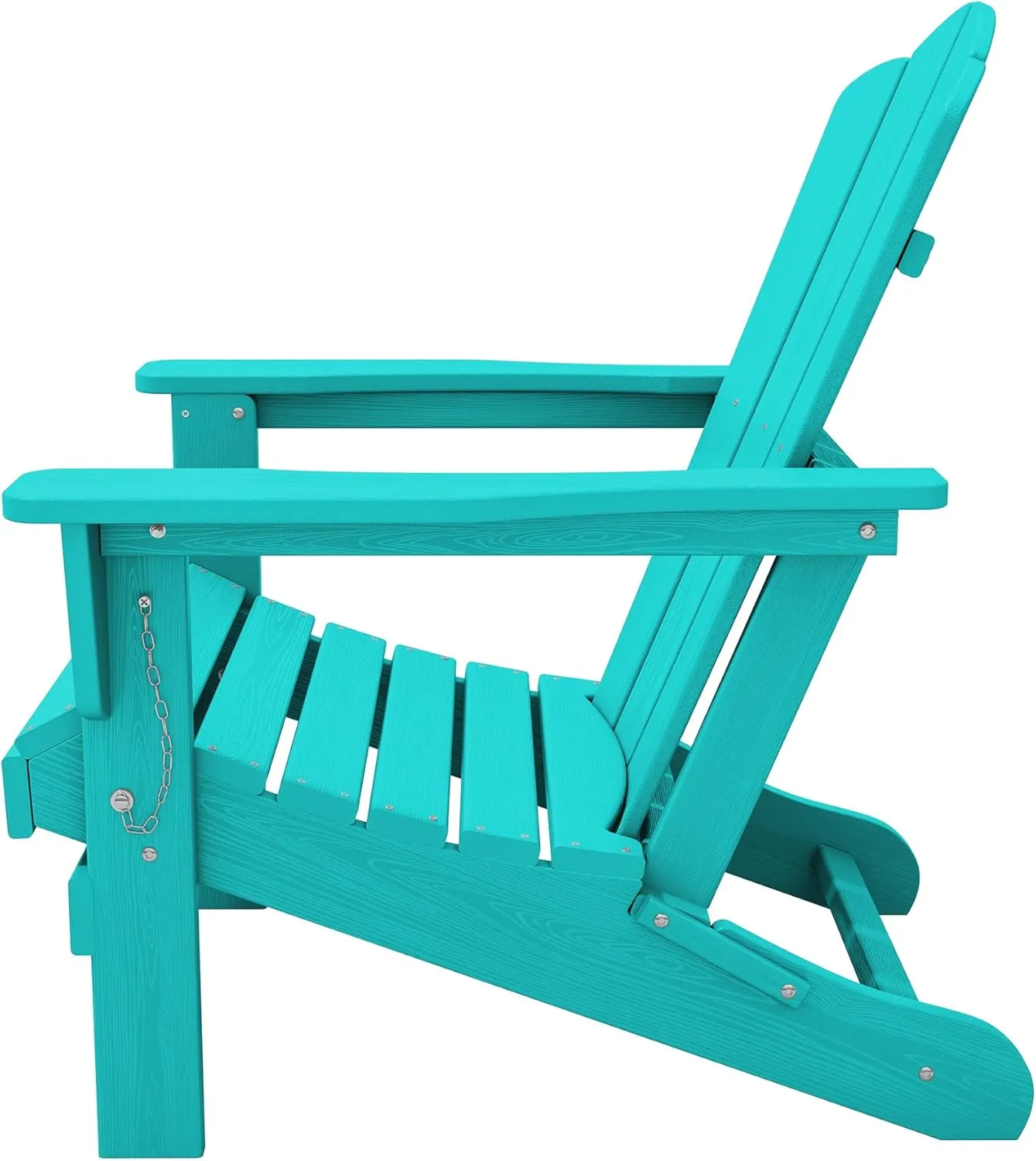 KINGYES Folding Adirondack Chair, HDPE All-Weather Patio Chairs, Wooden Textured Lawn Chair for Poolside, Backyard, Deck, Fire Pit, Aruba