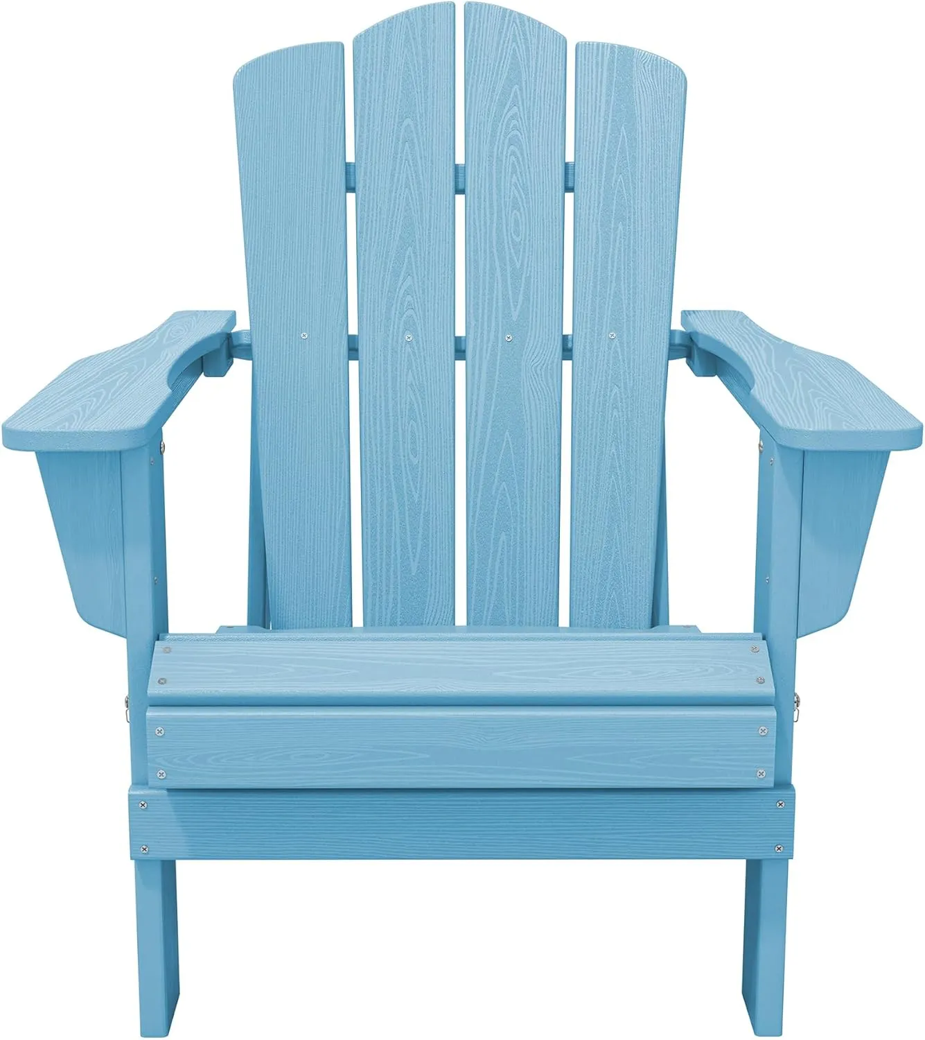 KINGYES Folding Adirondack Chair Set of 2, HDPE All-Weather Folding Adirondack Chair, Light Blue