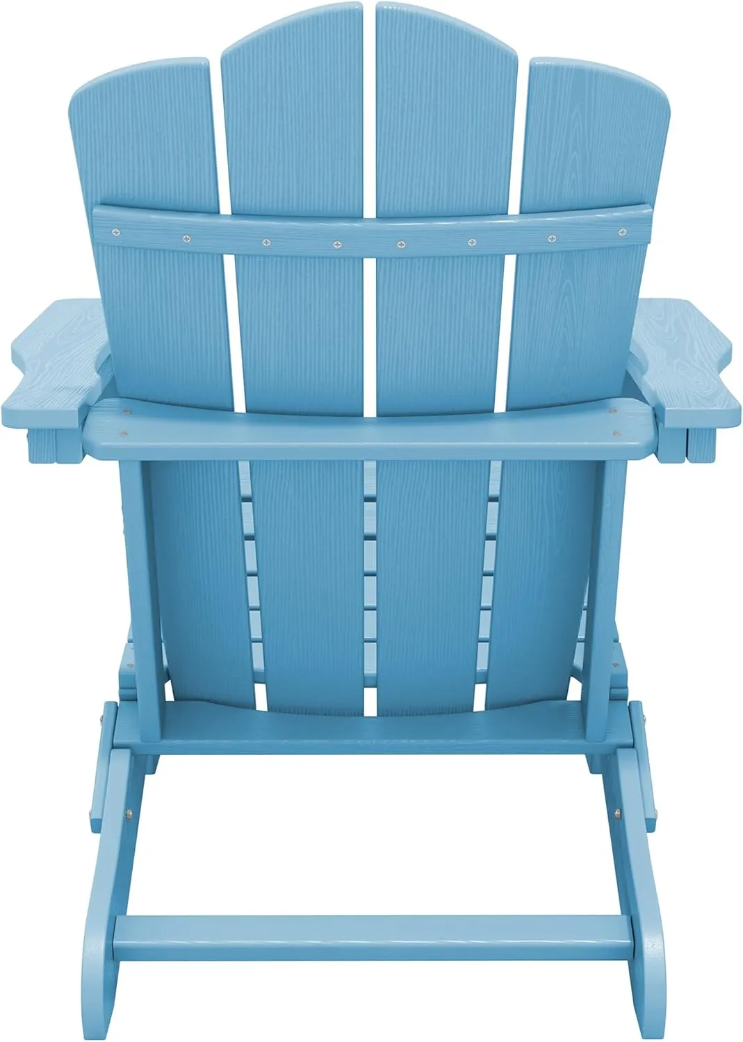 KINGYES Folding Adirondack Chair Set of 2, HDPE All-Weather Folding Adirondack Chair, Light Blue