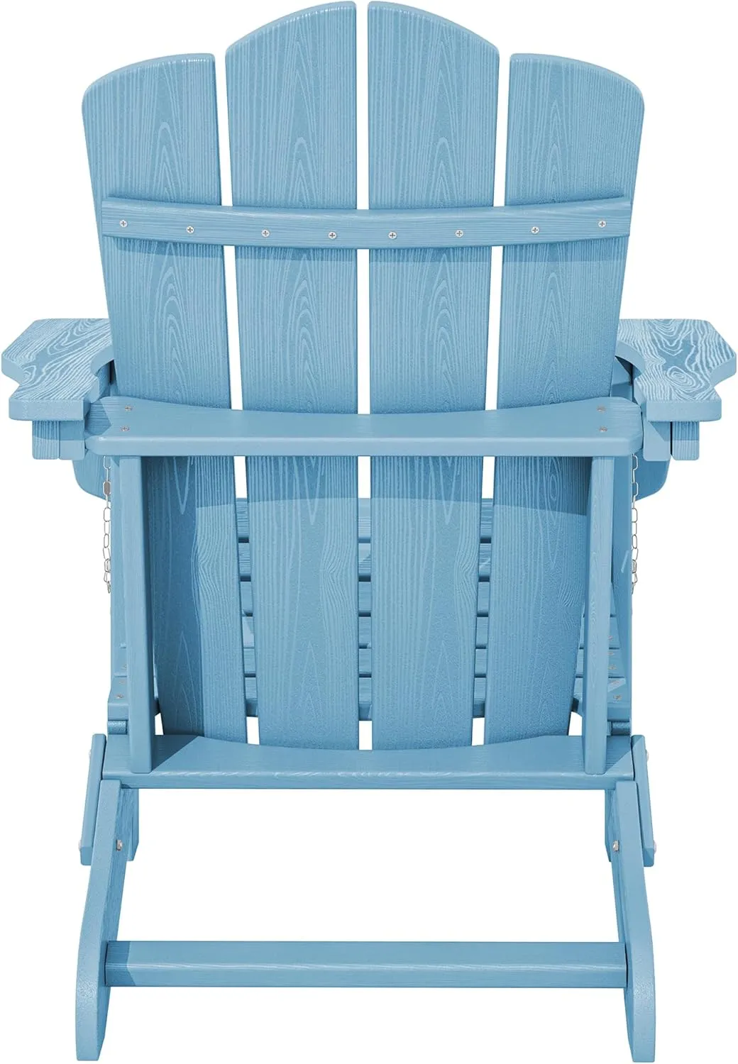 KINGYES Folding Adirondack Chair Set of 2, HDPE All-Weather Folding Adirondack Chair, Light Blue