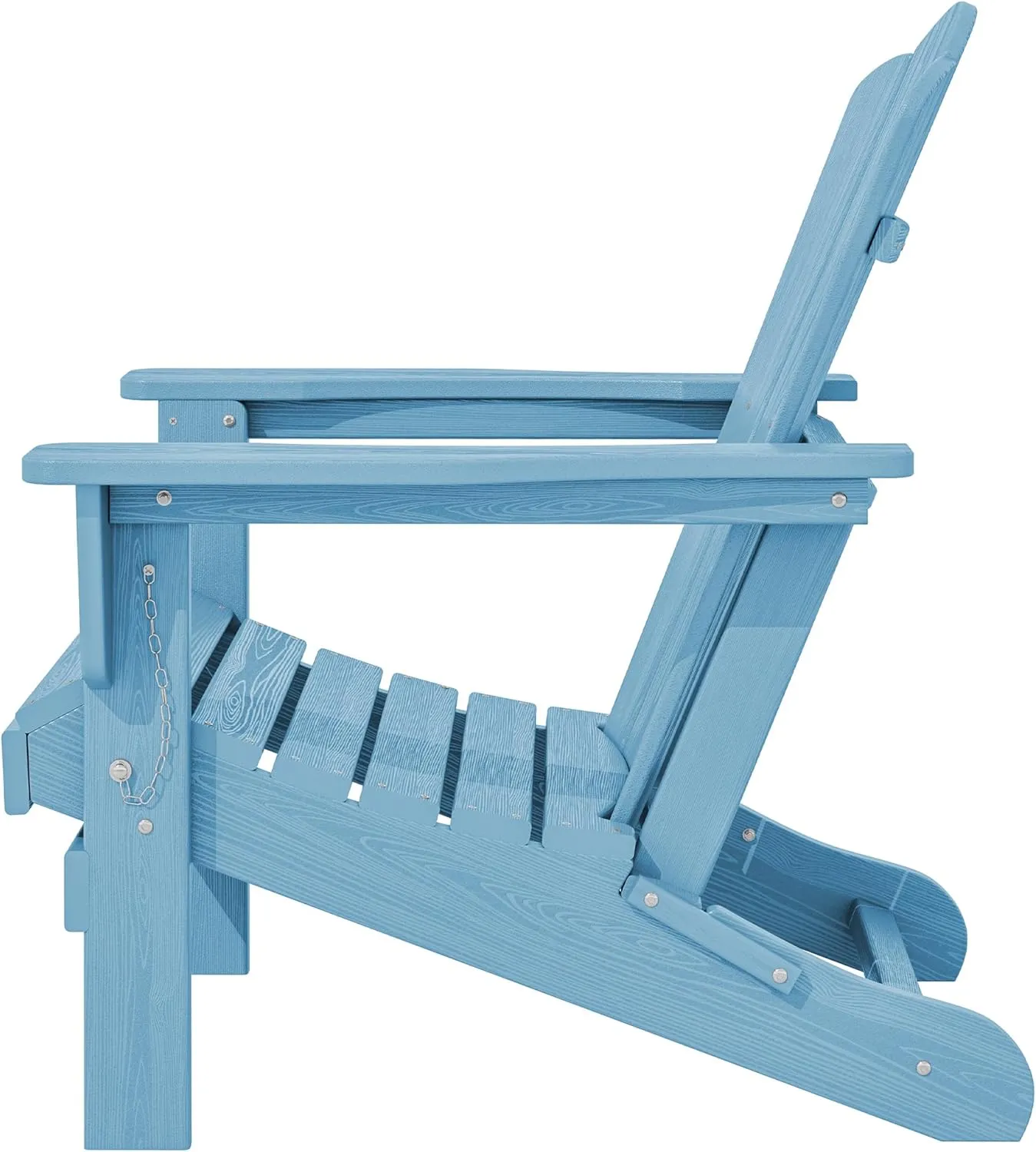 KINGYES Folding Adirondack Chair Set of 2, HDPE All-Weather Folding Adirondack Chair, Light Blue