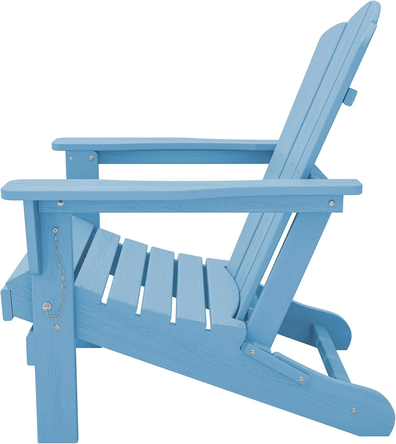 KINGYES Folding Adirondack Chair Set of 2, HDPE All-Weather Folding Adirondack Chair, Light Blue