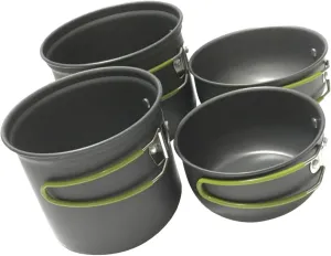 Kisangel 1 Set Portable Alloy Camping Cookware Durable Outdoor Cooking Pots for Hiking Picnics and Camping Activities High Hardness Wear