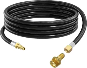 Kohree 12FT Propane Quick Connect Hose for RV to Gas Grill, Propane Converter Replacement for 1LB Throwaway Bottle Connects 1 LB Portable Appliance to RV 1/4" Female Quick Disconnect