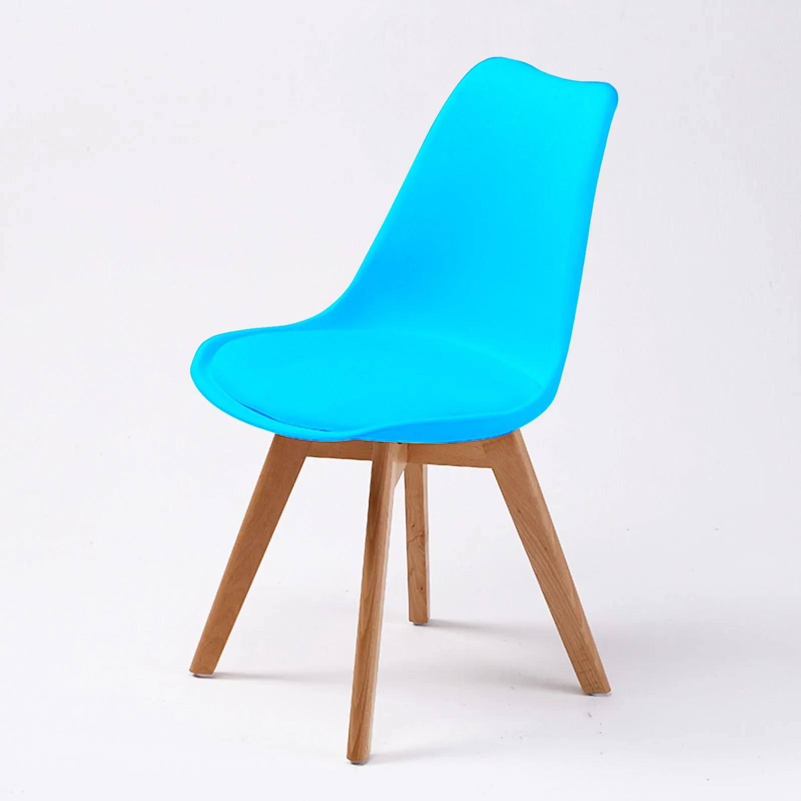 La Bella 4 Set Blue Retro Dining Cafe Chair Padded Seat