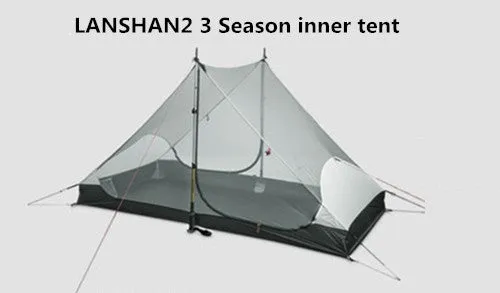 LanShan 2 3F UL GEAR 2 Person Oudoor Ultralight Camping Tent 3 Season Professional 15D Silnylon Rodless Tent