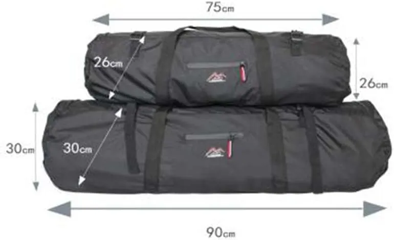 Large Capacity Folding Tent Storage Carry Bag Waterproof Camping Luggage Pack Pouch with Front Pocket(Black L)