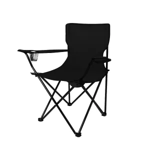 Levede Camping Chairs Folding Arm Foldable Black-REMOTE