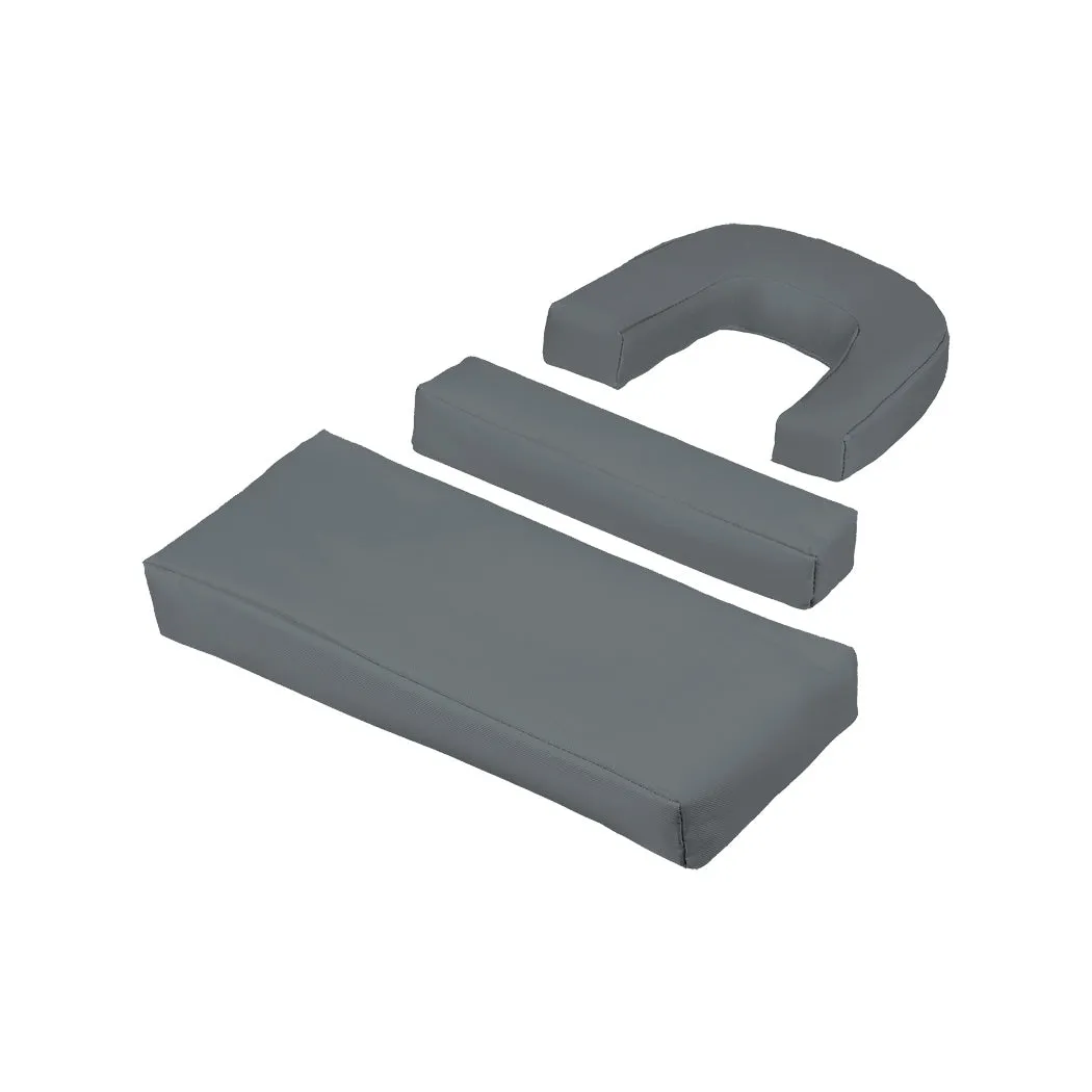 Levede Foldable Beach Lounge Chairs with Face Hole Grey-WA_Metro