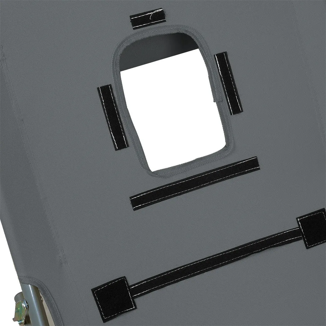 Levede Foldable Beach Lounge Chairs with Face Hole Grey-WA_Metro