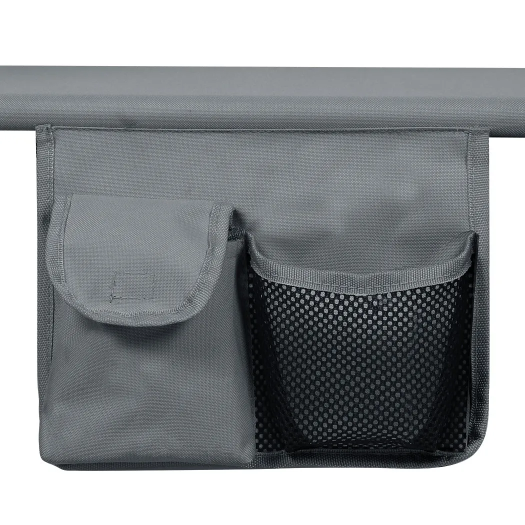 Levede Foldable Lounge Chairs with Canopy Grey-QLD_Rural