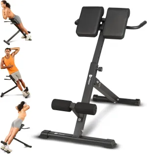 Lifepro Roman Chair Hyperextension Bench - Adjustable Back Extension Machine for Glutes, Hamstrings, and Lower Back - Foldable Multipurpose Exercise Equipment for Home Gym